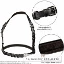 CalExotics Euphoria Plus Size szelki halter czarne z welurowym wnętrzem CALEXOTICS
