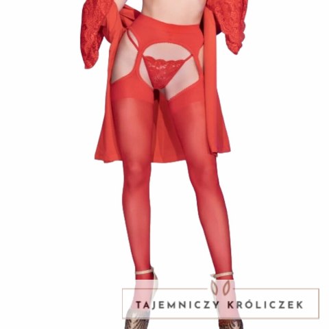 Chilirose CR 4312 Pończochy z pasem czerwone S/M, lycra 30 den CHILIROSE