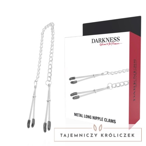 Darkness Metalowe Zaciski na Sutki z Regulacją, Łańcuszek, Unisex DARKNESS