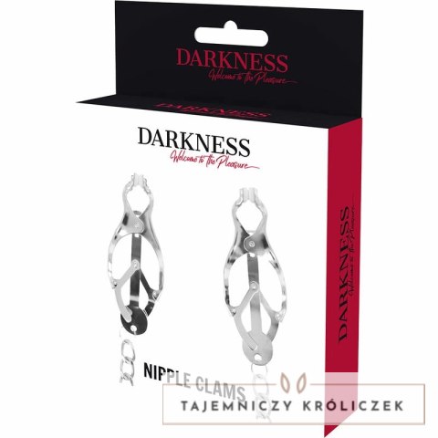 Darkness Metalowy Zacisk z Łańcuszkiem - Model Regulowany, Srebrny DARKNESS