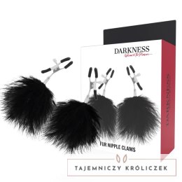 Darkness Zaciski z Pomponami Regulowane Metalowe Bez Niklu DARKNESS