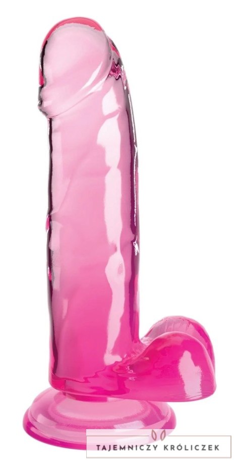 King Cock Clear 18 cm Transparentno-Rożowy Model z Przyssawką TPE King Cock