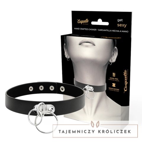 Coquette Chic Desire - podwojny pierścień z wegańskiej skory, czarny 40 cm COQUETTE
