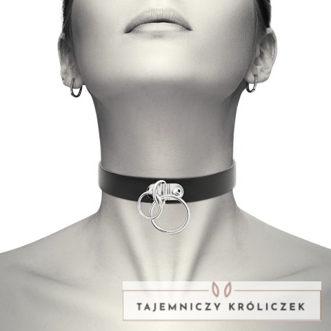 Coquette Chic Desire - podwojny pierścień z wegańskiej skory, czarny 40 cm COQUETTE