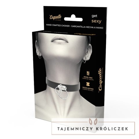 Coquette Chic Desire - podwojny pierścień z wegańskiej skory, czarny 40 cm COQUETTE