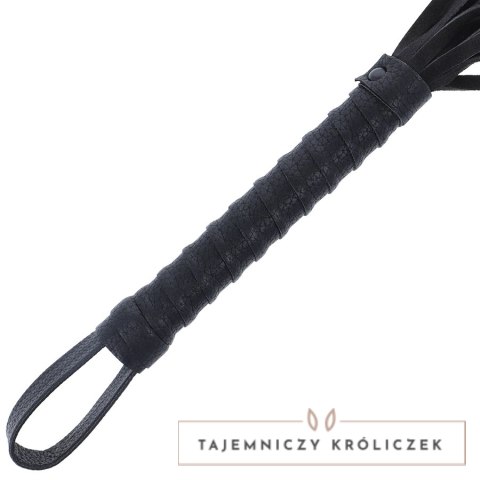 Darkness Czarny Bicz Bondage z Skorzaną Rączką - Model Premium DARKNESS