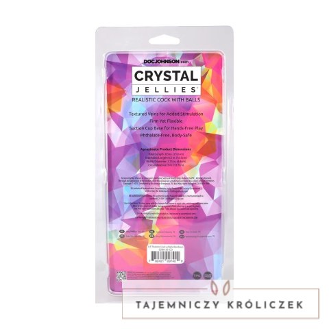 Doc Johnson Crystal Jellies Arcoiris model 21,6 cm - kolorowy anatomiczny gadżet Doc Johnson