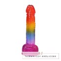 Doc Johnson Crystal Jellies Arcoiris model 21,6 cm - kolorowy anatomiczny gadżet Doc Johnson