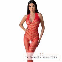 PASSION BS100 Siatkowy Bodystocking Czerwony, uniwersalny rozmiar Passion