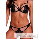 Passion Anuvera komplet bielizny damskiej czarny S/M koronka Passion