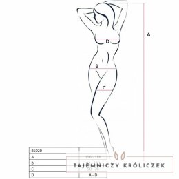 Passion BS020 Bodystocking damski biały, koronkowy, uniwersalny Passion