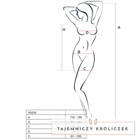 Passion BS026 Czarna sukienka kabaretka bodystocking uniwersalna Passion