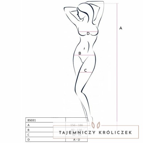 Passion BS031 Czerwone Bodystocking z Haftem, Jeden Rozmiar Passion