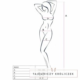 Passion BS032 Czerwone bodystocking kabaretka, jeden rozmiar Passion