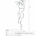 Passion BS034 Czerwone kabaretki bodystocking z haftem One Size Passion