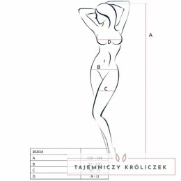 Passion BS034 Czerwone kabaretki bodystocking z haftem One Size Passion