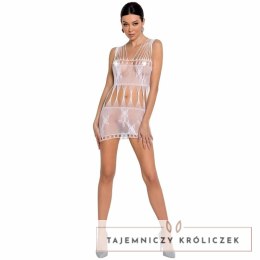 Passion BS090 Bodystocking biała - elastyczna siateczka, jeden rozmiar Passion