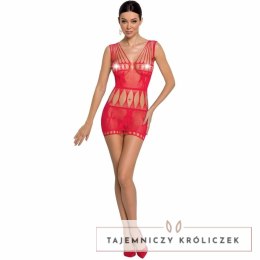 Passion BS090 Bodystocking czerwony, siateczkowy, elastyczny, one size Passion
