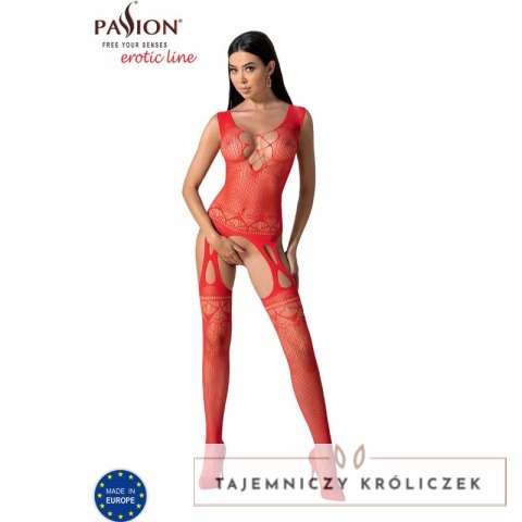 Passion BS099 Czerwone Bodystocking Jednoczęściowe Uniwersalne Passion