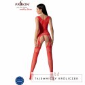 Passion BS099 Czerwone Bodystocking Jednoczęściowe Uniwersalne Passion
