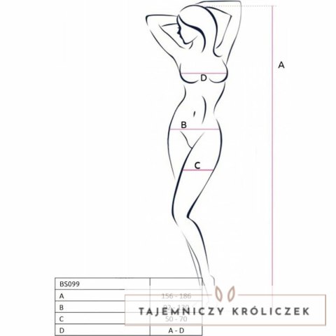 Passion BS099 Czerwone Bodystocking Jednoczęściowe Uniwersalne Passion