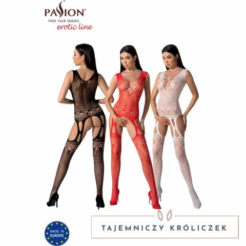 Passion BS099 Czerwone Bodystocking Jednoczęściowe Uniwersalne Passion