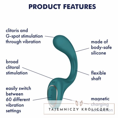 Satisfyer G for Goddess 2 Zielony - Wibrator dwusilnikowy IPX7 silikon SATISFYER