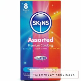 Skins Mix Pack 8 szt. - zestaw prezerwatyw premium z rożnymi teksturami SKINS