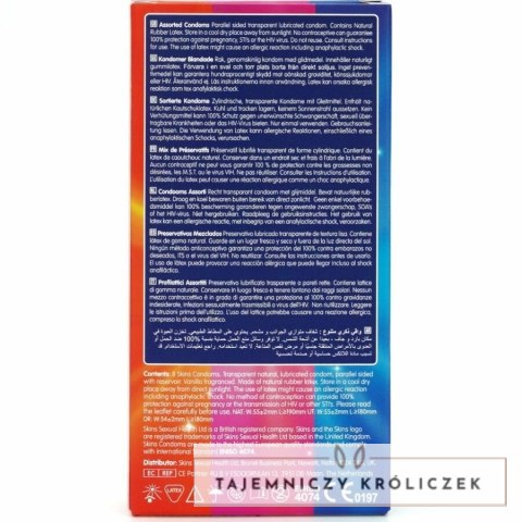 Skins Mix Pack 8 szt. - zestaw prezerwatyw premium z rożnymi teksturami SKINS