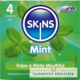Skins Mint Premium prezerwatywy 4 szt. smak miętowy ultracienkie SKINS