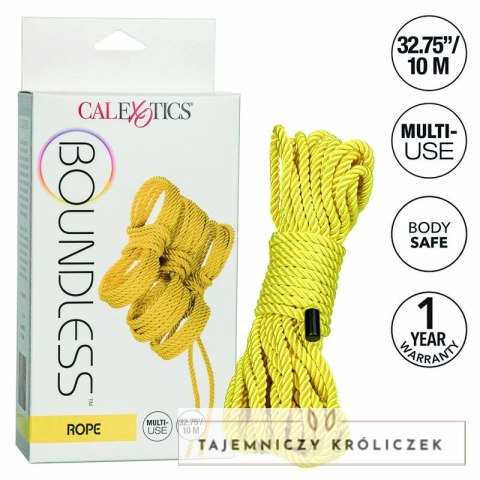 CalExotics Boundless Lina lina bawełniana 10 m żołta shibari CALEXOTICS