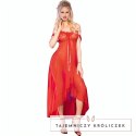Chilirose CR 3716 długa babydoll czerwona S/M elegancka koronka CHILIROSE