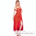 Chilirose CR 3716 długa babydoll czerwona S/M elegancka koronka CHILIROSE