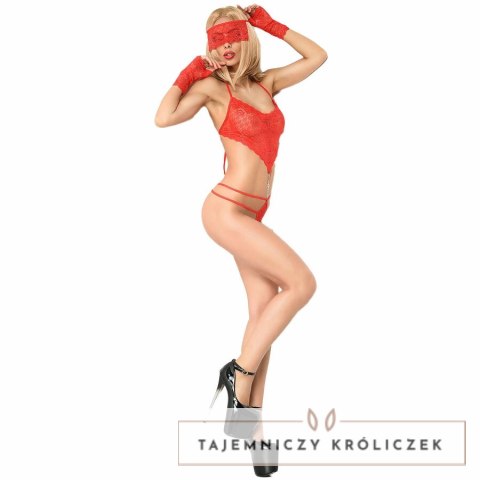 Chilirose CR 3882 Body bez kroka z biżuterią czerwone S/M CHILIROSE