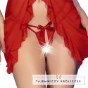 Chilirose CR 4696 Babydoll z otwartym krokiem czerwona L/XL CHILIROSE