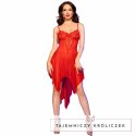 Chilirose CR 4847 Babydoll czerwona S/M siateczka koronka CHILIROSE