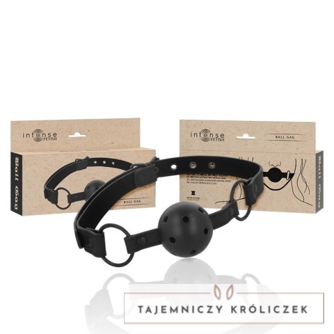 Intense Fetish Pasek z kulą vegan leather - regulowany, czarny INTENSE