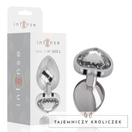 Intense Korek Metalowy Aluminium Białe Serce L 9cm x 4cm INTENSE
