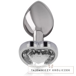 Intense Korek Metalowy Aluminium Białe Serce L 9cm x 4cm INTENSE