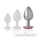 Intense Korek Metalowy Anatomiczny z Czerwonym Kryształem L 9cm INTENSE