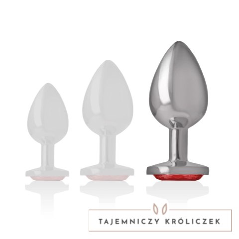 Intense Korek Metalowy Anatomiczny z Czerwonym Kryształem L 9cm INTENSE