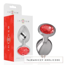 Intense Metalowy Korek z Czerwonym Kryształem Rozmiar M 8cm 3,3cm INTENSE
