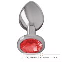 Intense Metalowy Korek z Czerwonym Kryształem Rozmiar M 8cm 3,3cm INTENSE