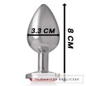 Intense Metalowy Korek z Czerwonym Kryształem Rozmiar M 8cm 3,3cm INTENSE
