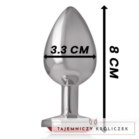 Intense Metalowy Korek z Czerwonym Kryształem Rozmiar M 8cm 3,3cm INTENSE