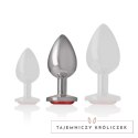 Intense Metalowy Korek z Czerwonym Kryształem Rozmiar M 8cm 3,3cm INTENSE