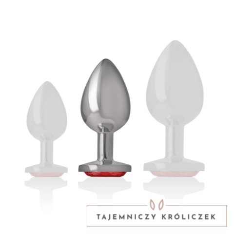 Intense Metalowy Korek z Czerwonym Kryształem Rozmiar M 8cm 3,3cm INTENSE