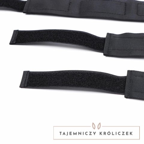 OHMAMA Fetish - Zestaw nylonowy: kołnierz i kajdanki, regulowany OHMAMA