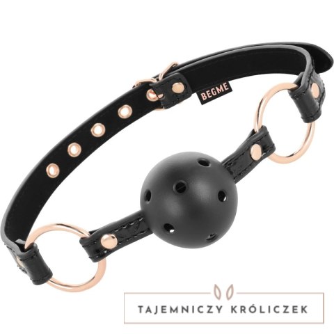BEGME Black Edition pas z kulą oddychającą, skora wegańska, regulacja BEGME