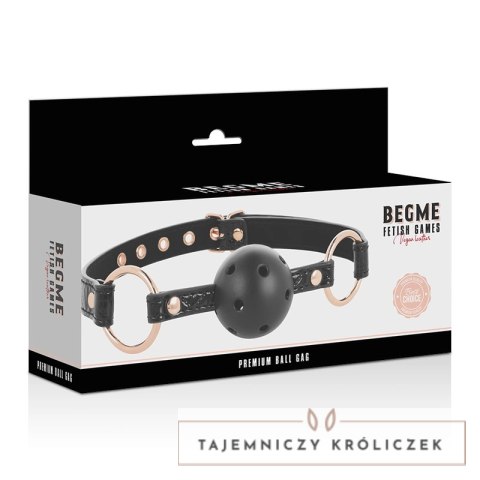 BEGME Black Edition pas z kulą oddychającą, skora wegańska, regulacja BEGME